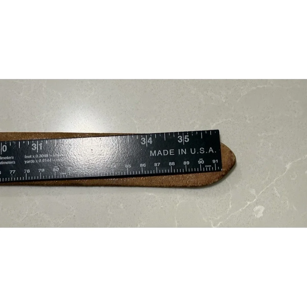 VTG Philmont Scout Ranch Leather Belt 32 Cimarron NM‎ Tooth of Time Brass Buckle